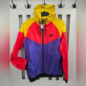 BRAND NEW NIKE SPORTSWEAR HERITAGE WINDRUNNER JACKET SZ LARGE MEN VIOLET YELLOW